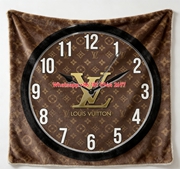 LV Monogram Clock Design Blanket Timeless LV Luxury Wall Clock Throw 012